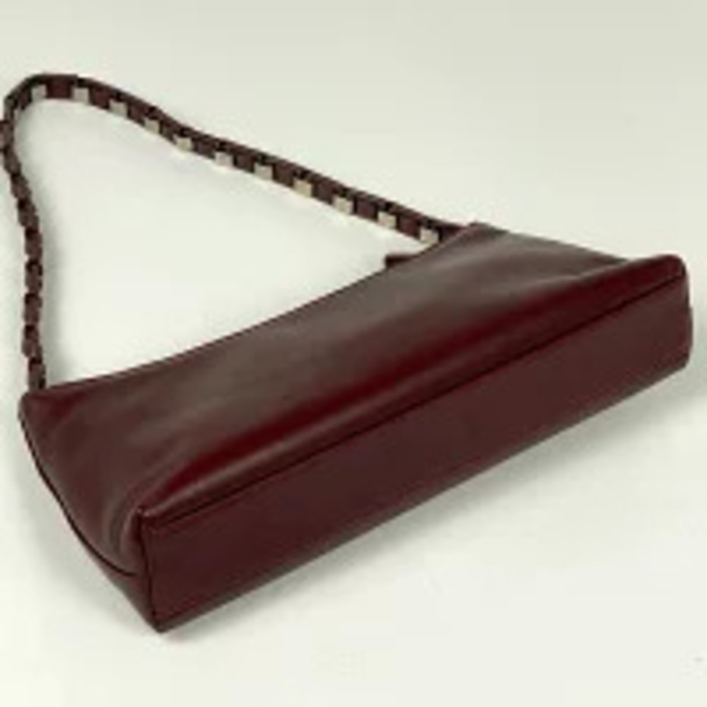 Salvatore Ferragamo handbag leather Red bag shoulder Burgundy